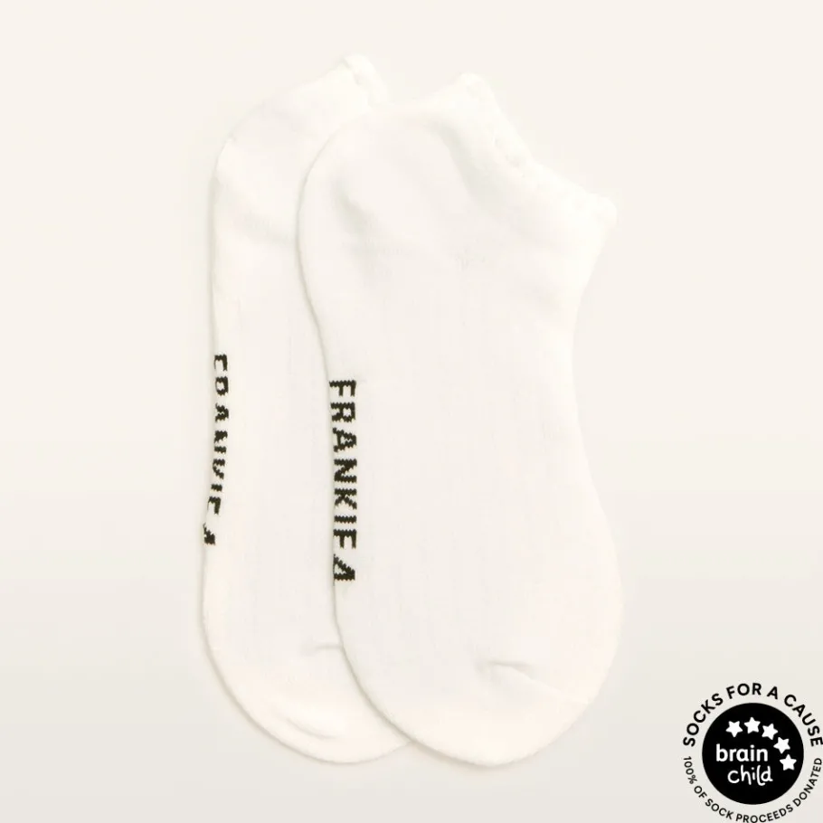 FRANKIE4 Socks-Adult Ankle Ribbed White 2 pack