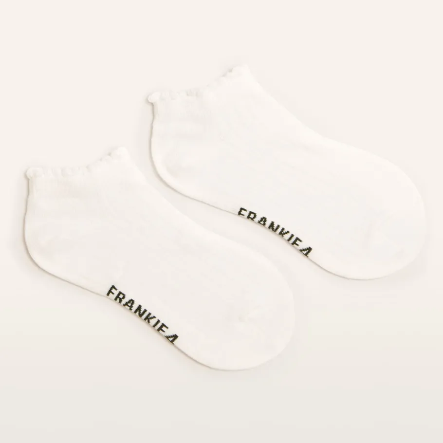 FRANKIE4 Socks-Adult Ankle Ribbed White 2 pack