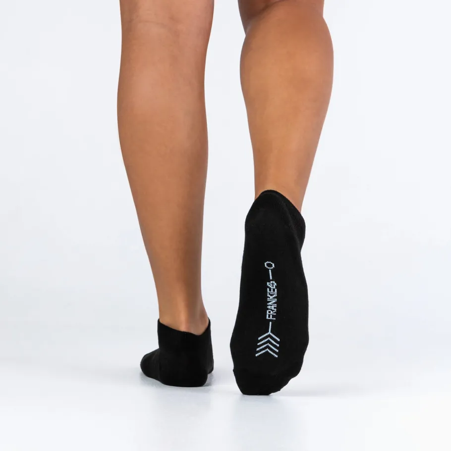 FRANKIE4 Socks-Ankle Adult Black Bamboo Cushioned 2 Pack