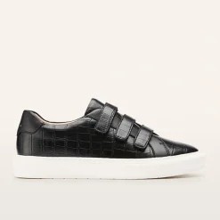 FRANKIE4 Black Sneakers-Archer Croc Emboss