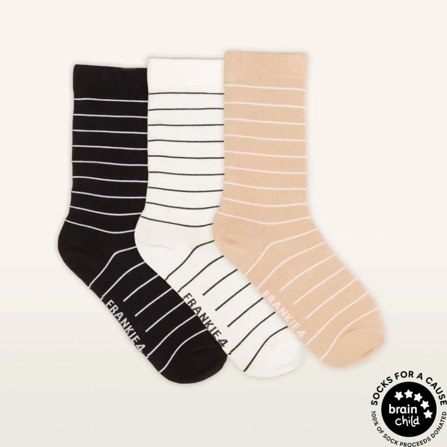 FRANKIE4 Socks-Crew Adult Stripe Multi